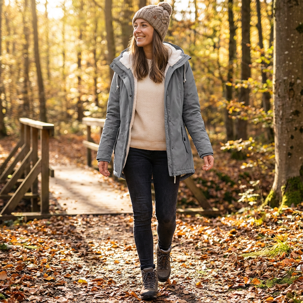 Monica | Chaqueta de Invierno para Mujer con Capucha y Forro Polar