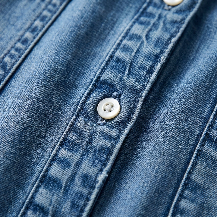 Montse | Vestito Camicia Jeans Manica Corta Casual Donna