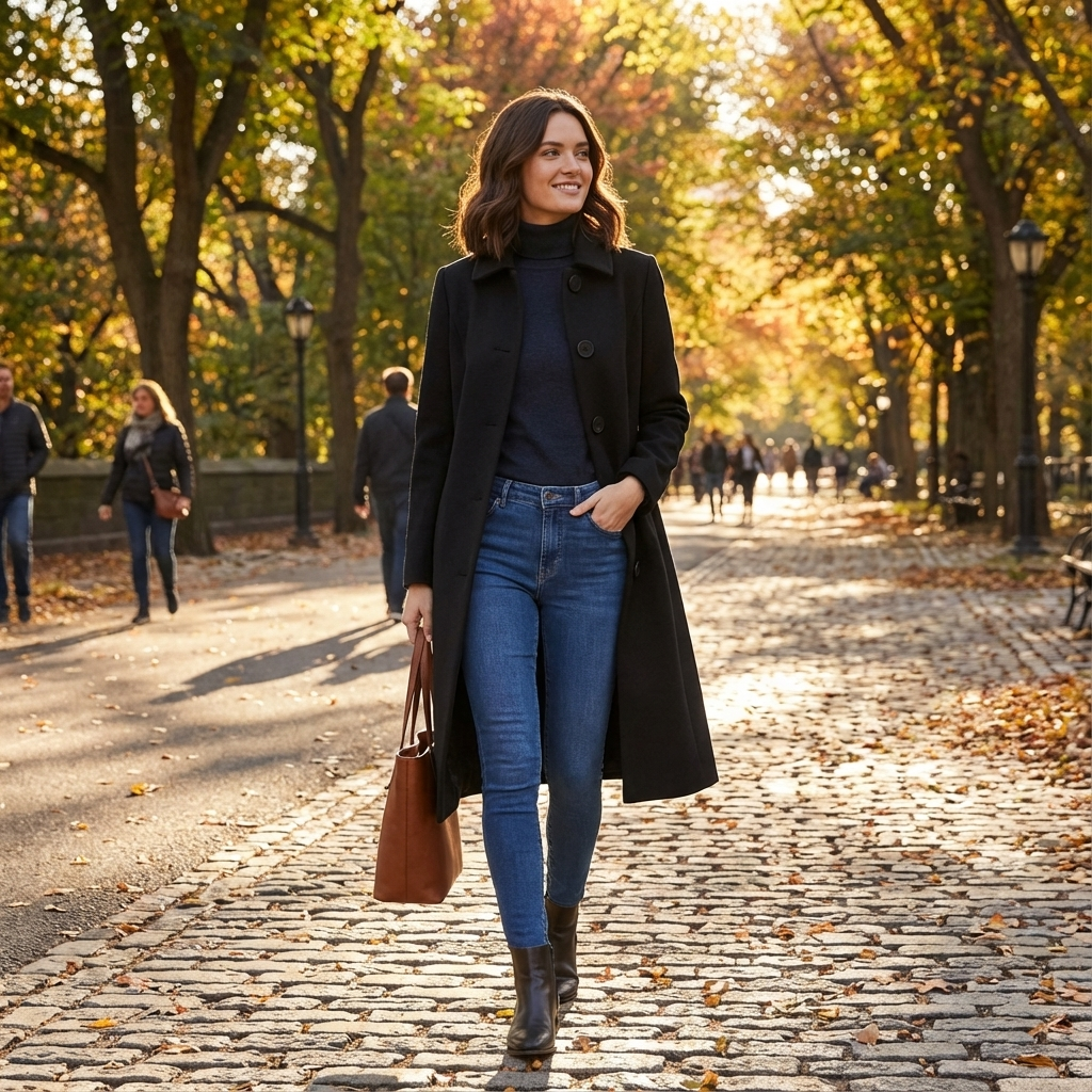 Naomi | Abrigo Largo de Mujer con Botones Delanteros