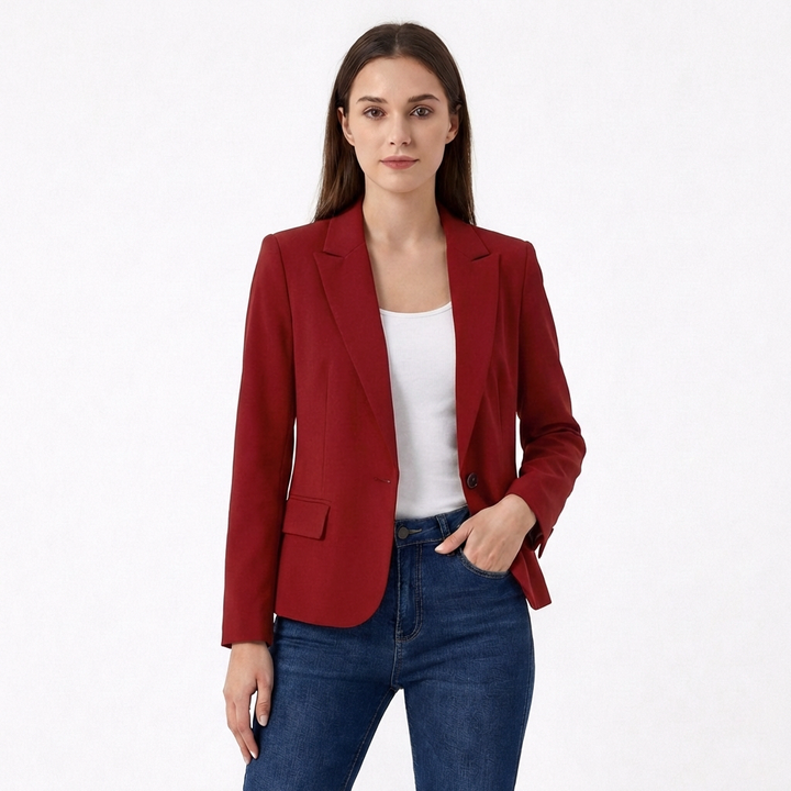 Nerea | Blazer Un Botón Corte Recto Elegante Mujer
