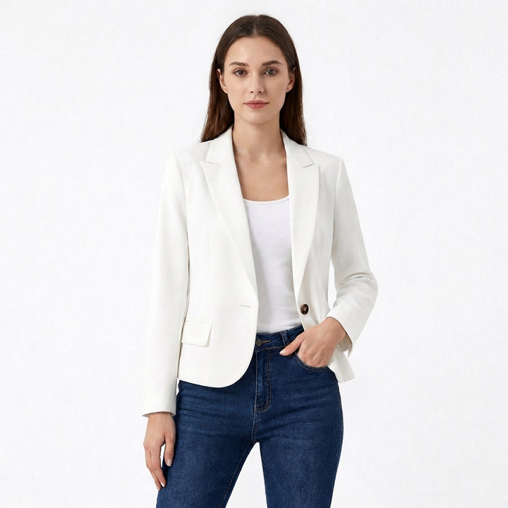 Nerea | Blazer Un Botón Corte Recto Elegante Mujer