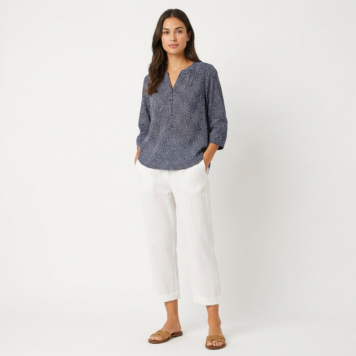 Nerea | Mujer Pantalón Capri Holgado Casual