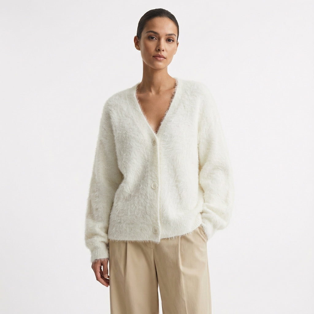 Nia | Cardigan da Donna con Bottoni e Taglio Rilassato