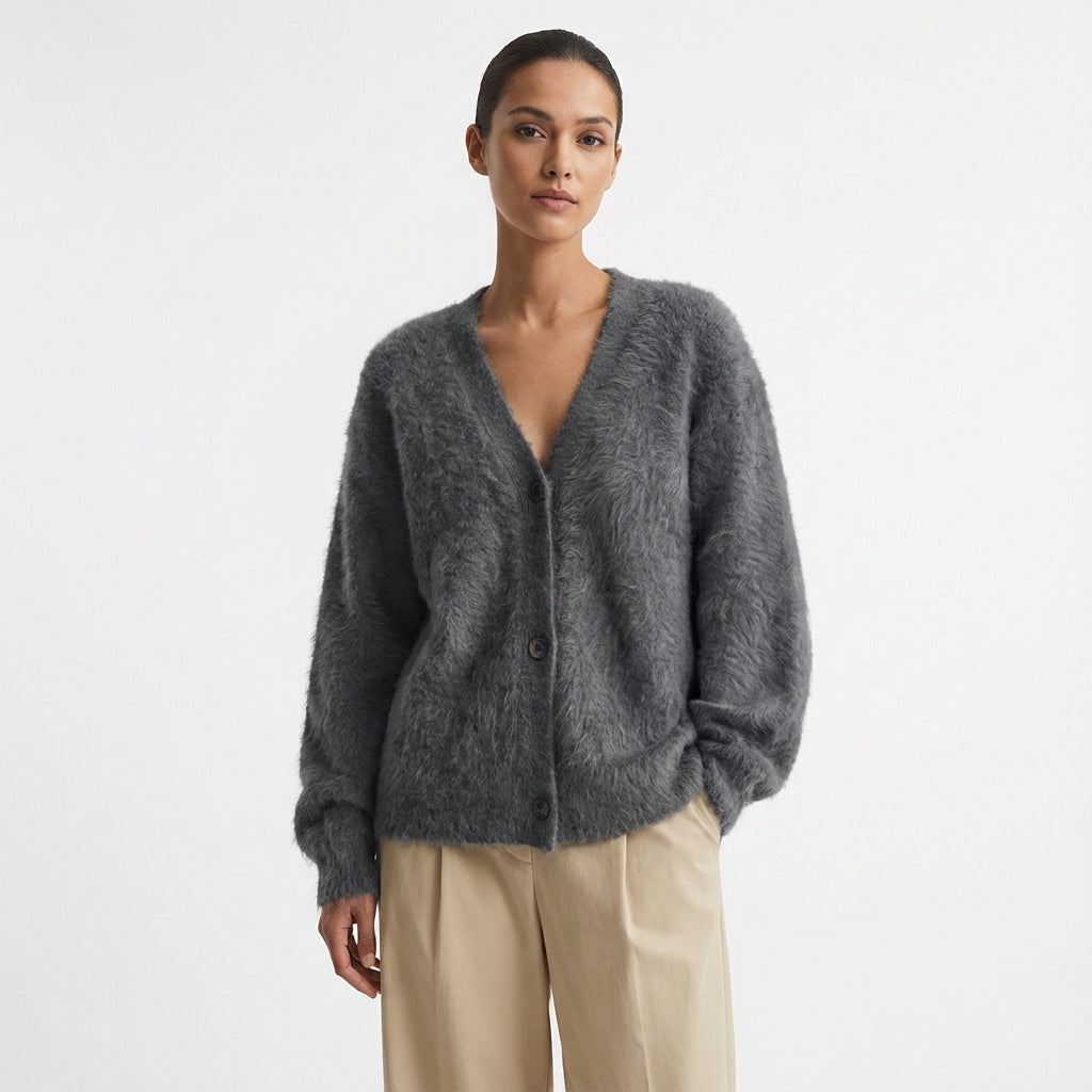 Nia | Cardigan da Donna con Bottoni e Taglio Rilassato