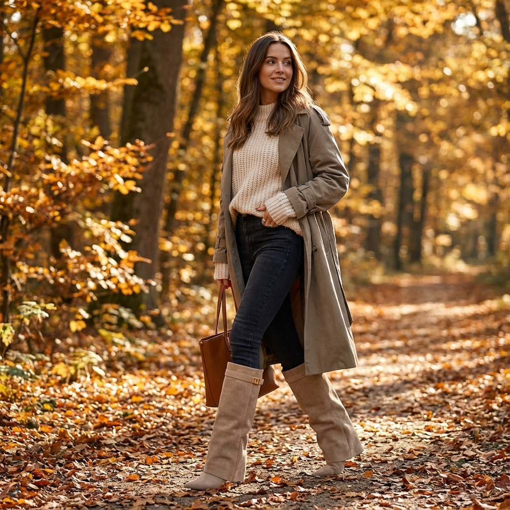 Nicole | Botas de Mujer hasta la Rodilla con Tacón Ancho y Punta Estilizada