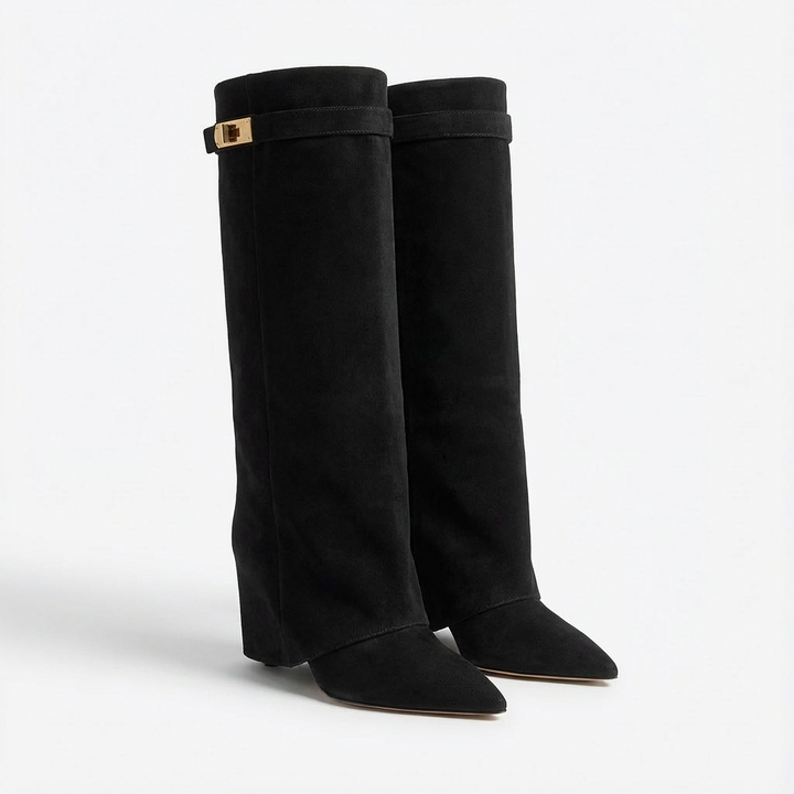 Nicole | Botas de Mujer hasta la Rodilla con Tacón Ancho y Punta Estilizada