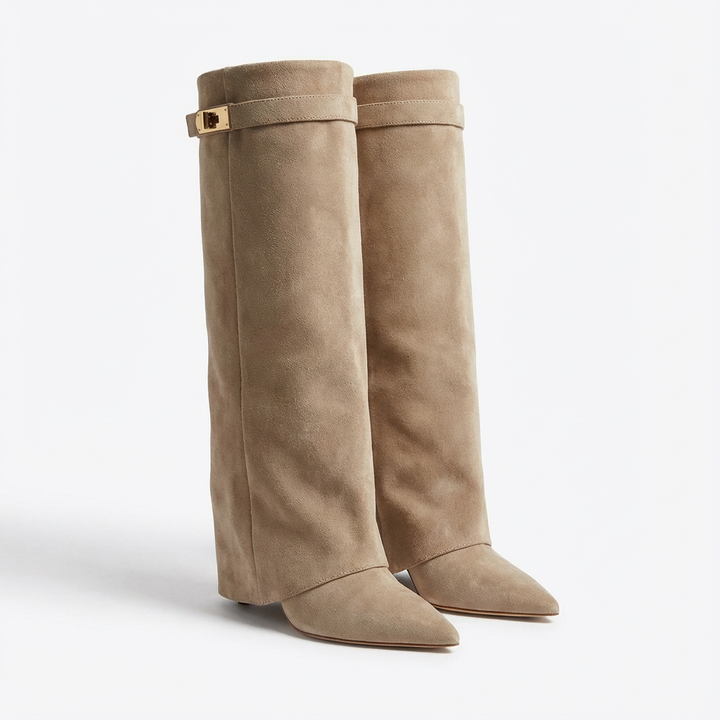 Nicole | Botas de Mujer hasta la Rodilla con Tacón Ancho y Punta Estilizada