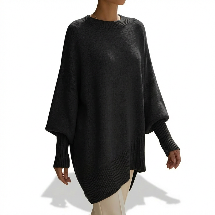 Nieves | Mujer Poncho Punto Asimétrico Elegante