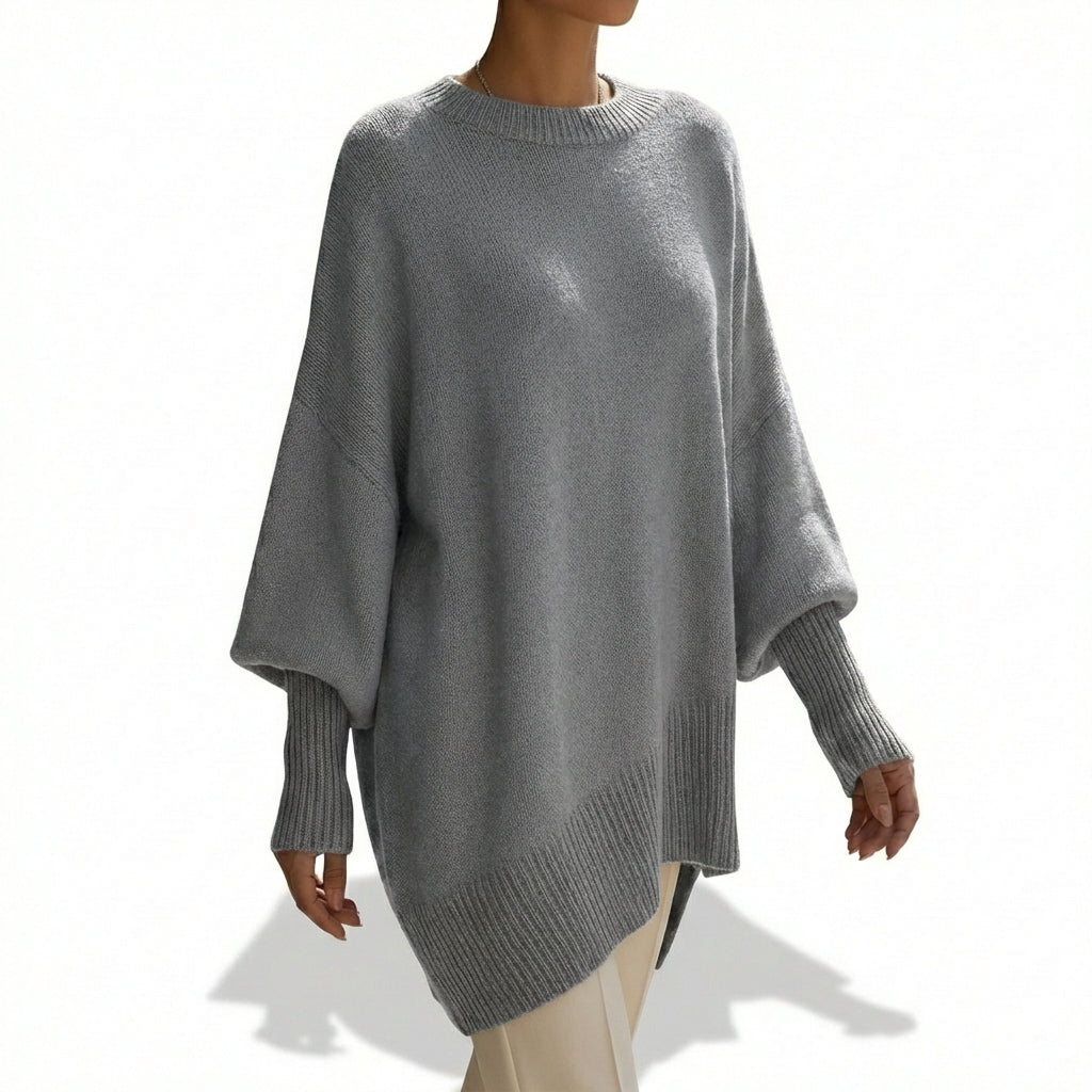 Nieves | Mujer Poncho Punto Asimétrico Elegante
