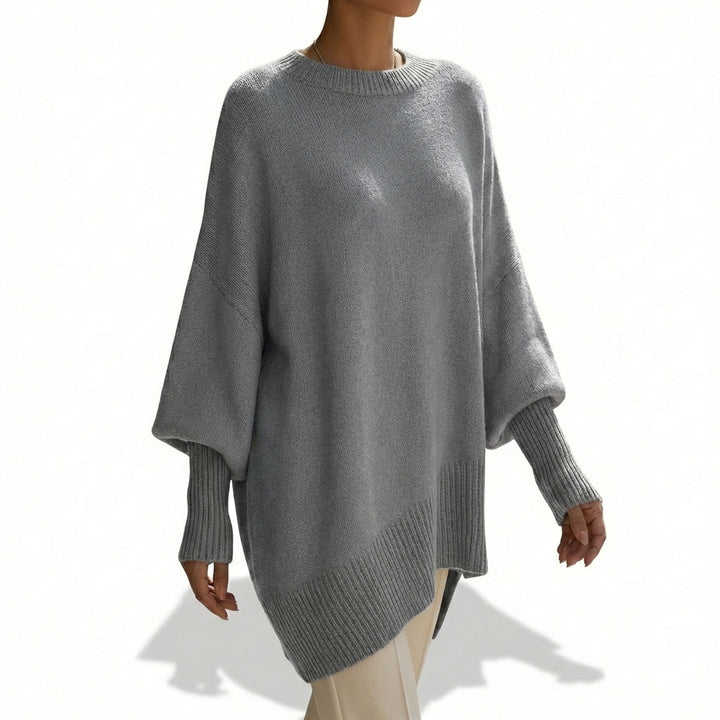 Nieves | Mujer Poncho Punto Asimétrico Elegante
