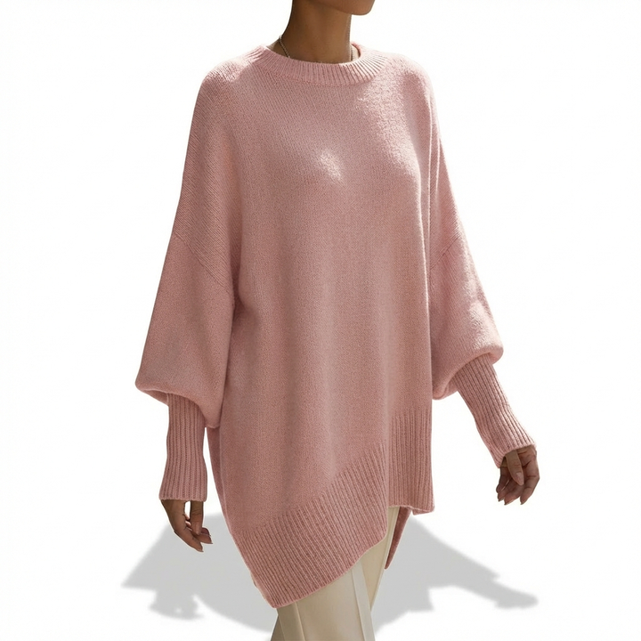 Nieves | Mujer Poncho Punto Asimétrico Elegante