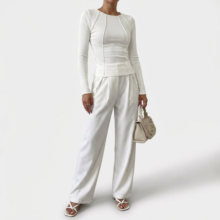 Noa | Top Costuras Vistas Manga Larga Mujer