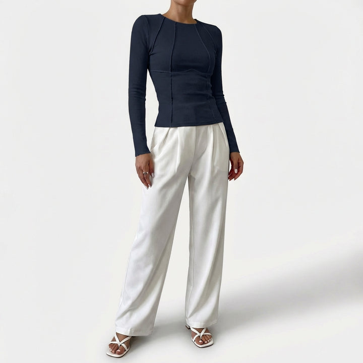 Noa | Top Costuras Vistas Manga Larga Mujer