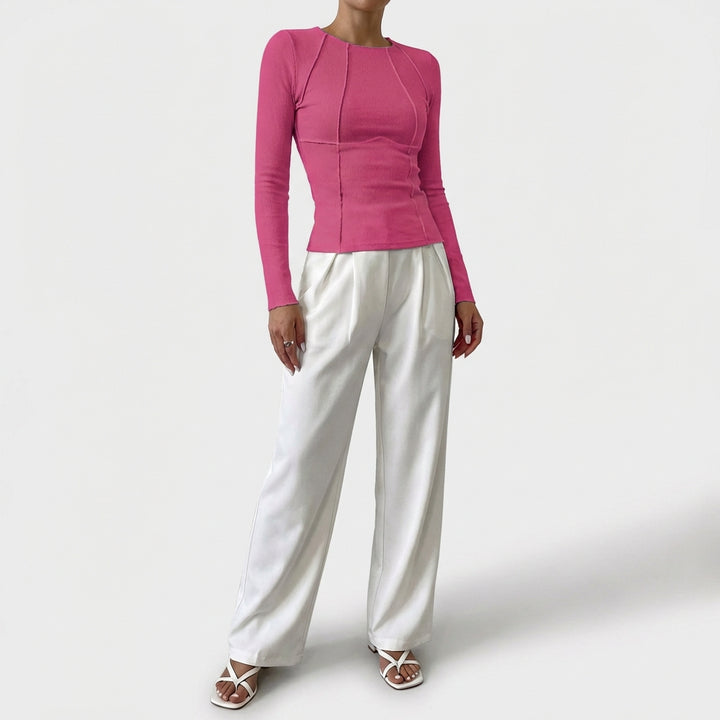 Noa | Top Costuras Vistas Manga Larga Mujer