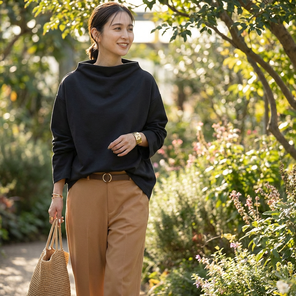 Olimpia | Blusa a Collo Alto con Maniche a Pipistrello da Donna