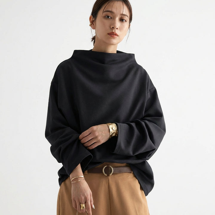 Olimpia | Blusa a Collo Alto con Maniche a Pipistrello da Donna