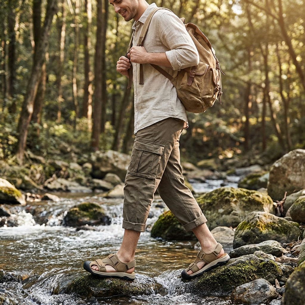 Pablo | Sandali Uomo con Punta Chiusa e Suola da Escursionismo | All'aperto