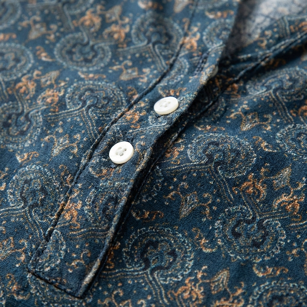 Paloma | Blusa Stampata Collo alla Coreana Manica Lunga Donna