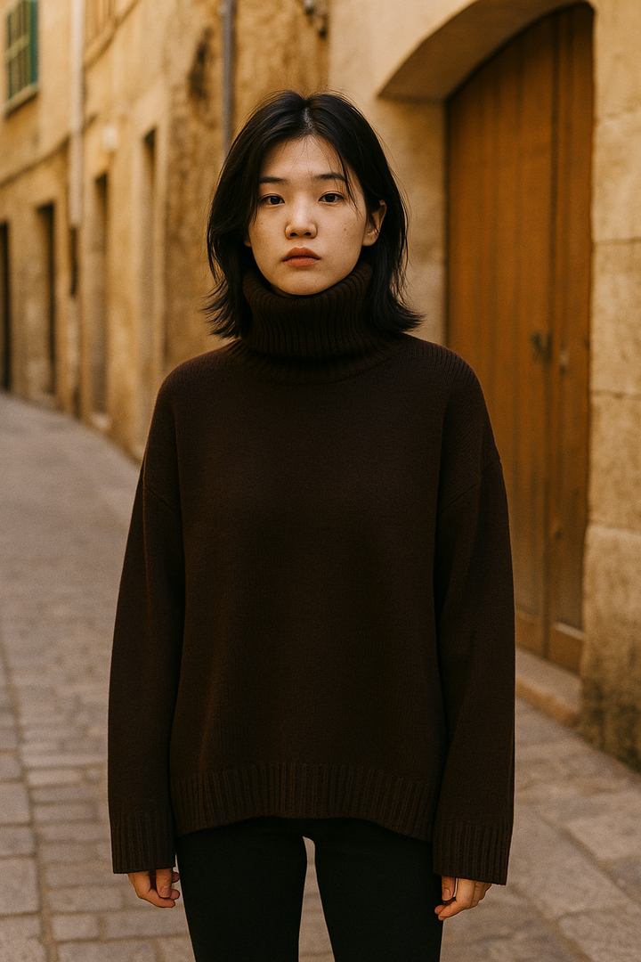 Paloma | Maglia Donna Ampia Collo Alto | Caldo