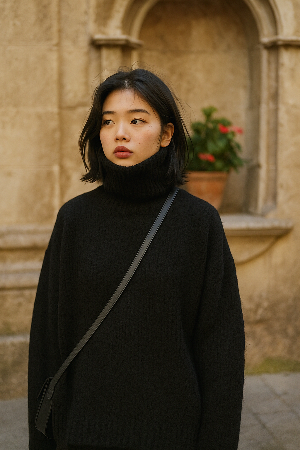 Paloma | Maglia Donna Ampia Collo Alto | Caldo