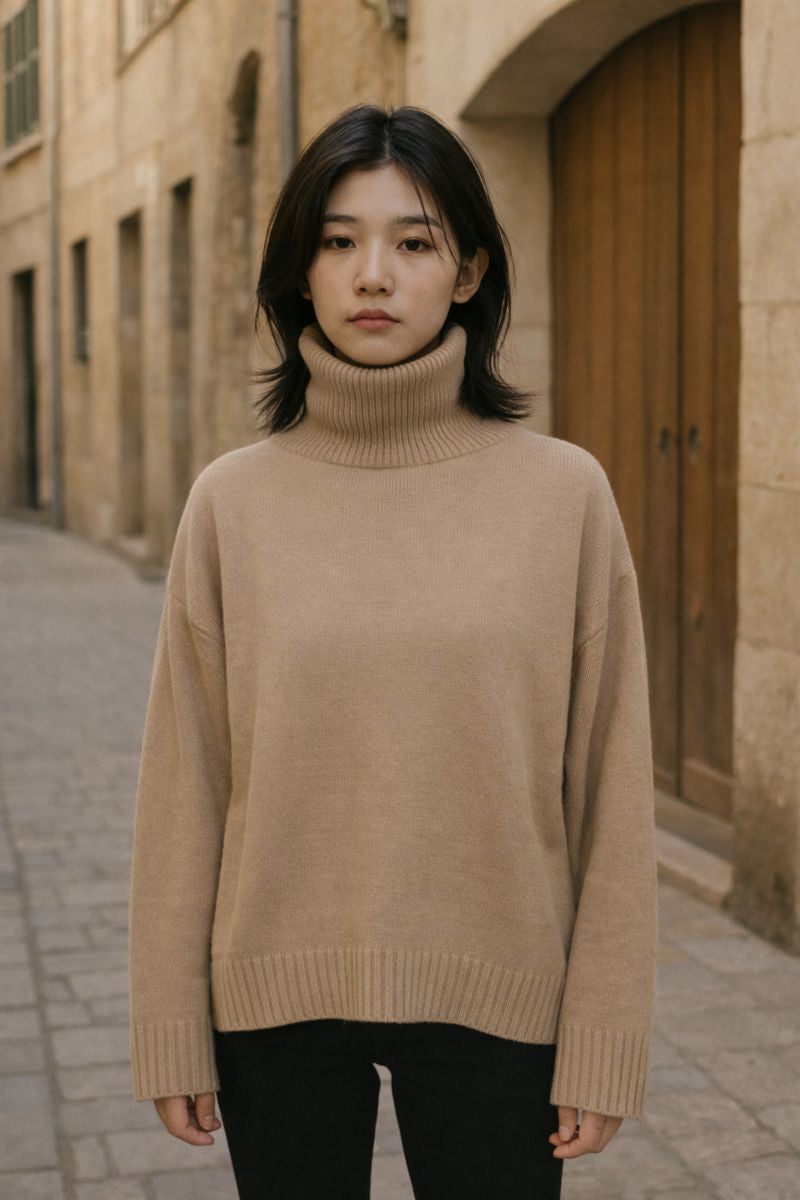 Paloma | Maglia Donna Ampia Collo Alto | Caldo