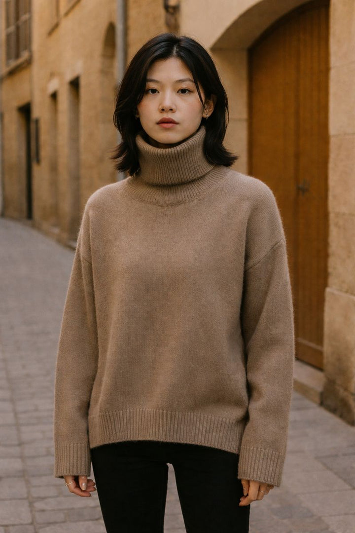 Paloma | Maglia Donna Ampia Collo Alto | Caldo