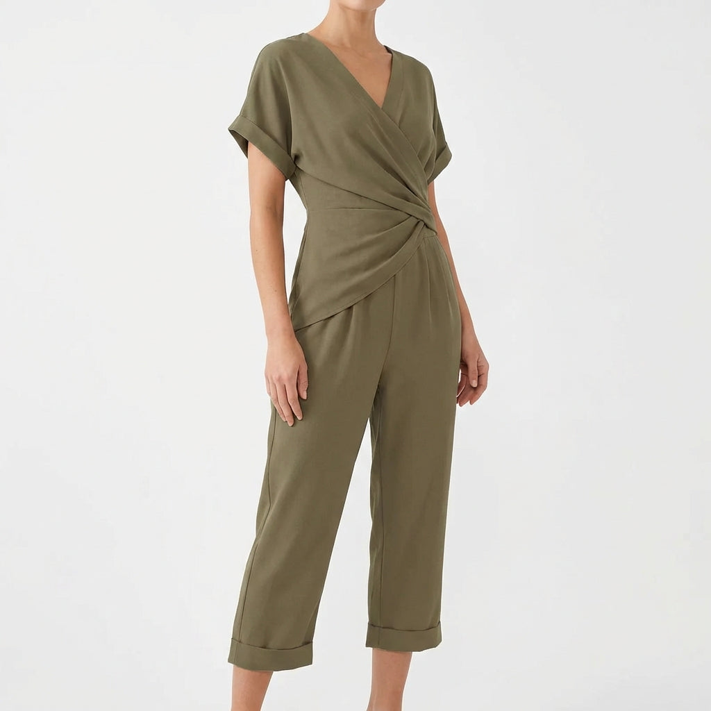 Paloma | Donna Tuta Incrociata a Manica Corta Elegante