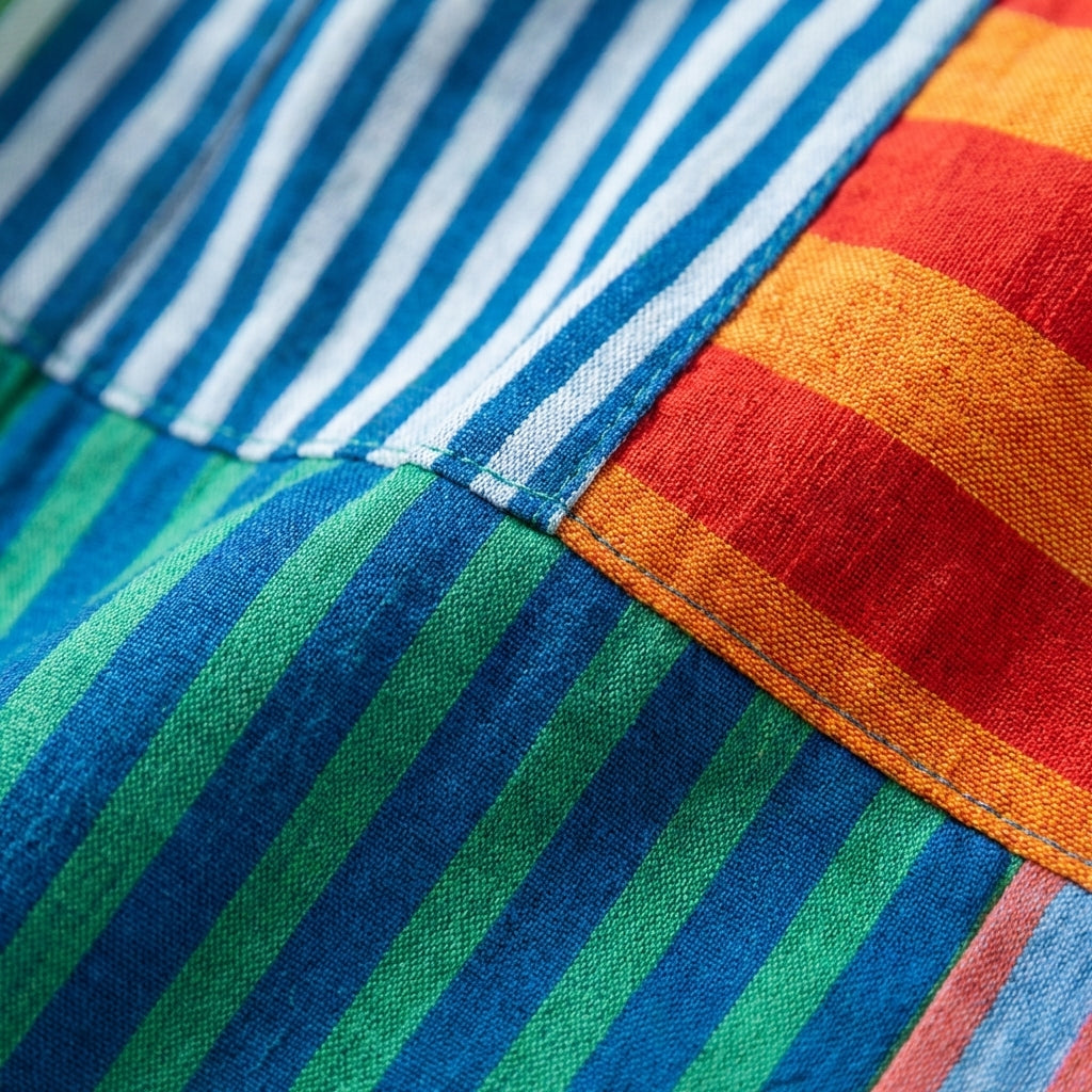 Paloma | Vestito Lungo Patchwork a Righe Donna Boho