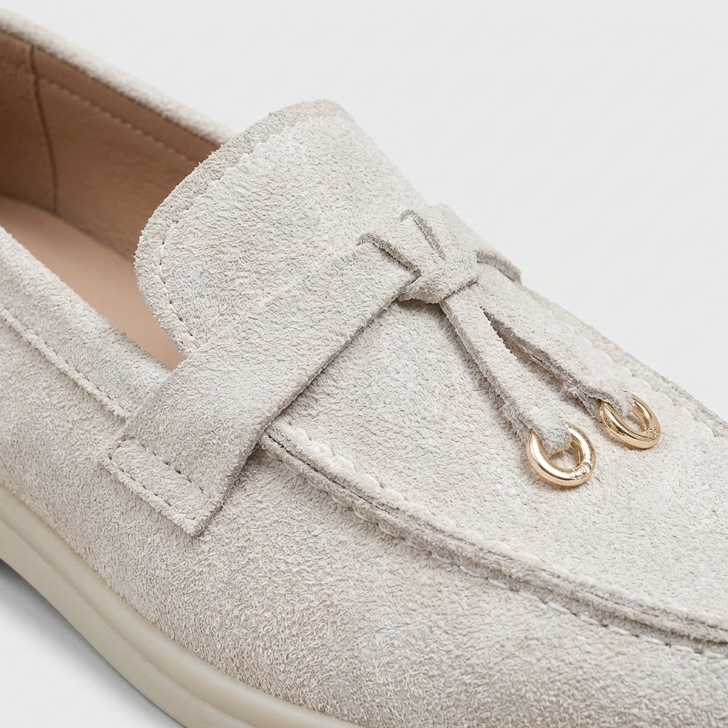 Pilar | Mocassini con Occhielli Dorati Piatto Casual Donna