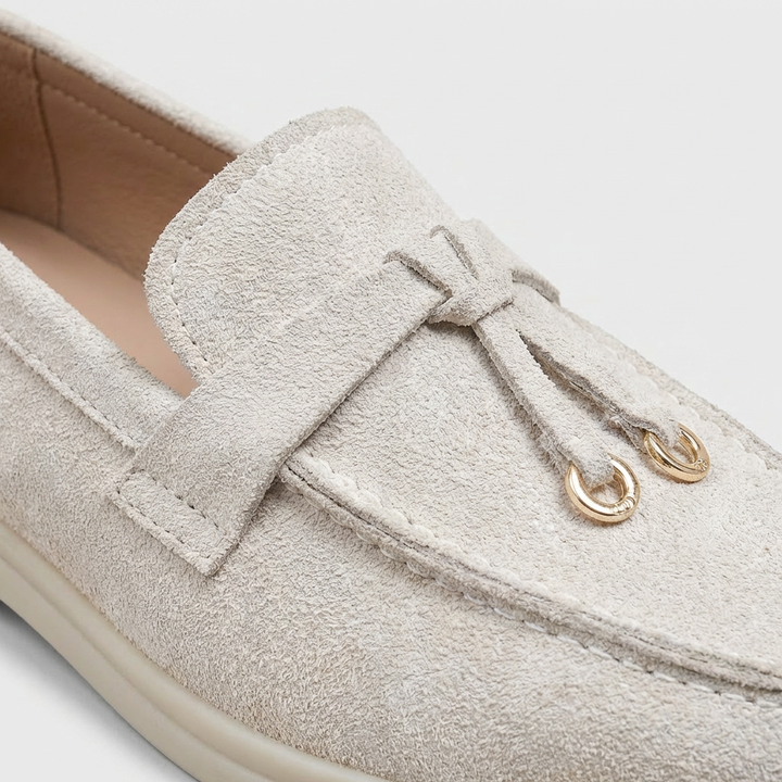 Pilar | Mocassini con Occhielli Dorati Piatto Casual Donna