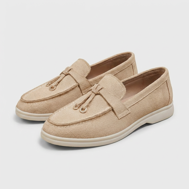 Pilar | Mocassini con Occhielli Dorati Piatto Casual Donna