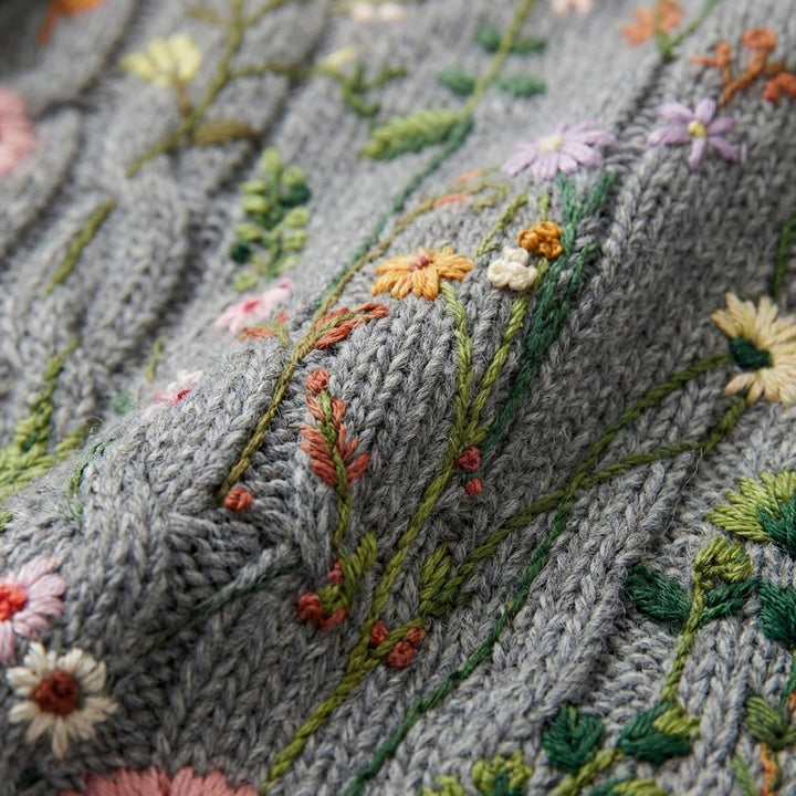 Pradera | Maglia Ricamata Floreale Donna