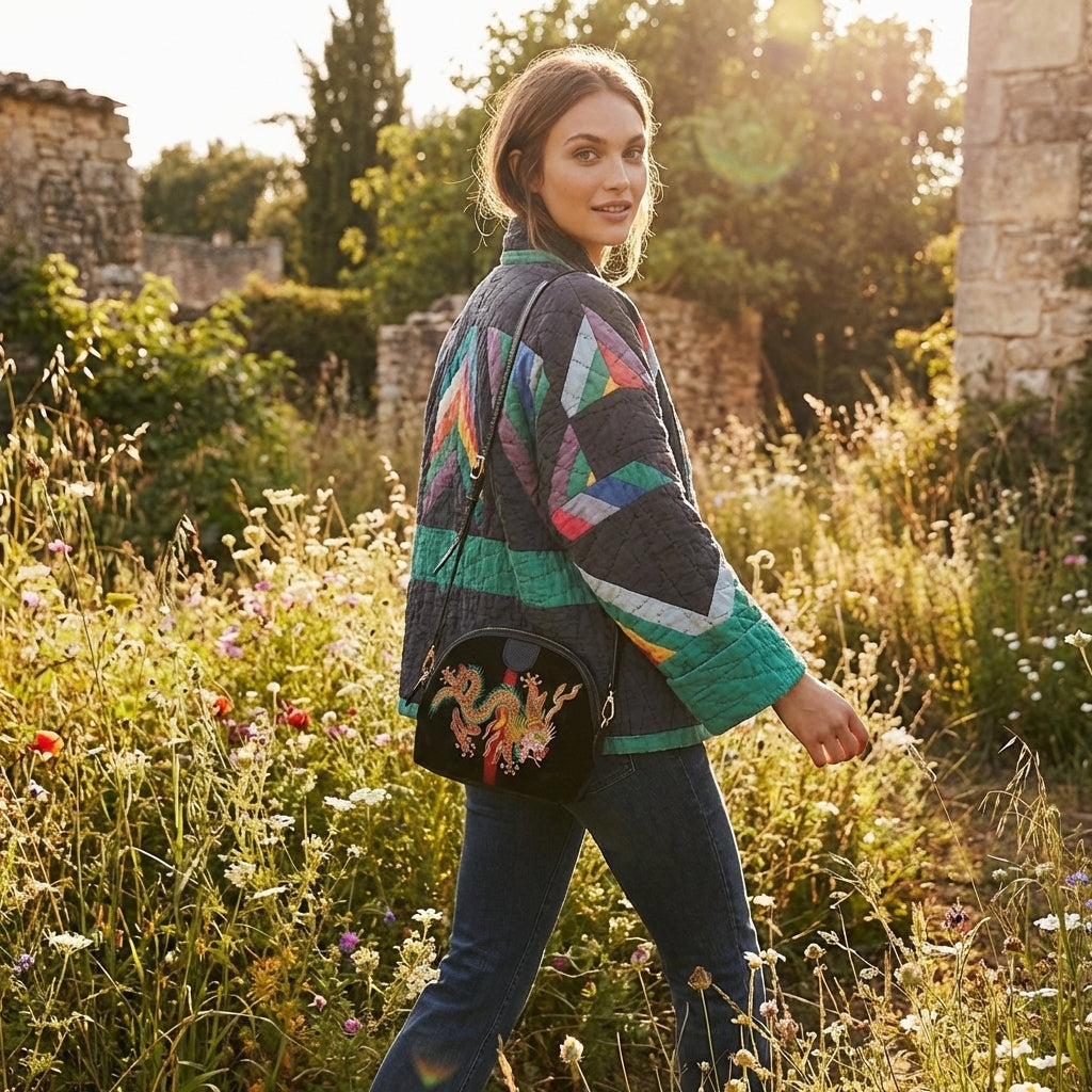 Quimera | Chaqueta Acolchada Patchwork Mujer Boho