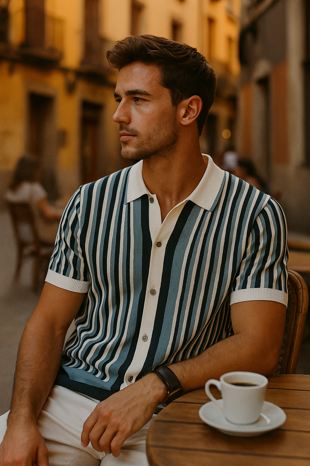 Rafael | Polo Masculino Rayado Elegante | Negocio