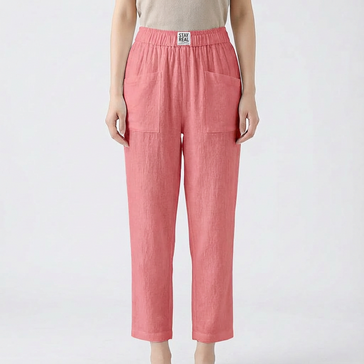 Rea | Pantalones Rectos de Cintura Elástica para Mujer