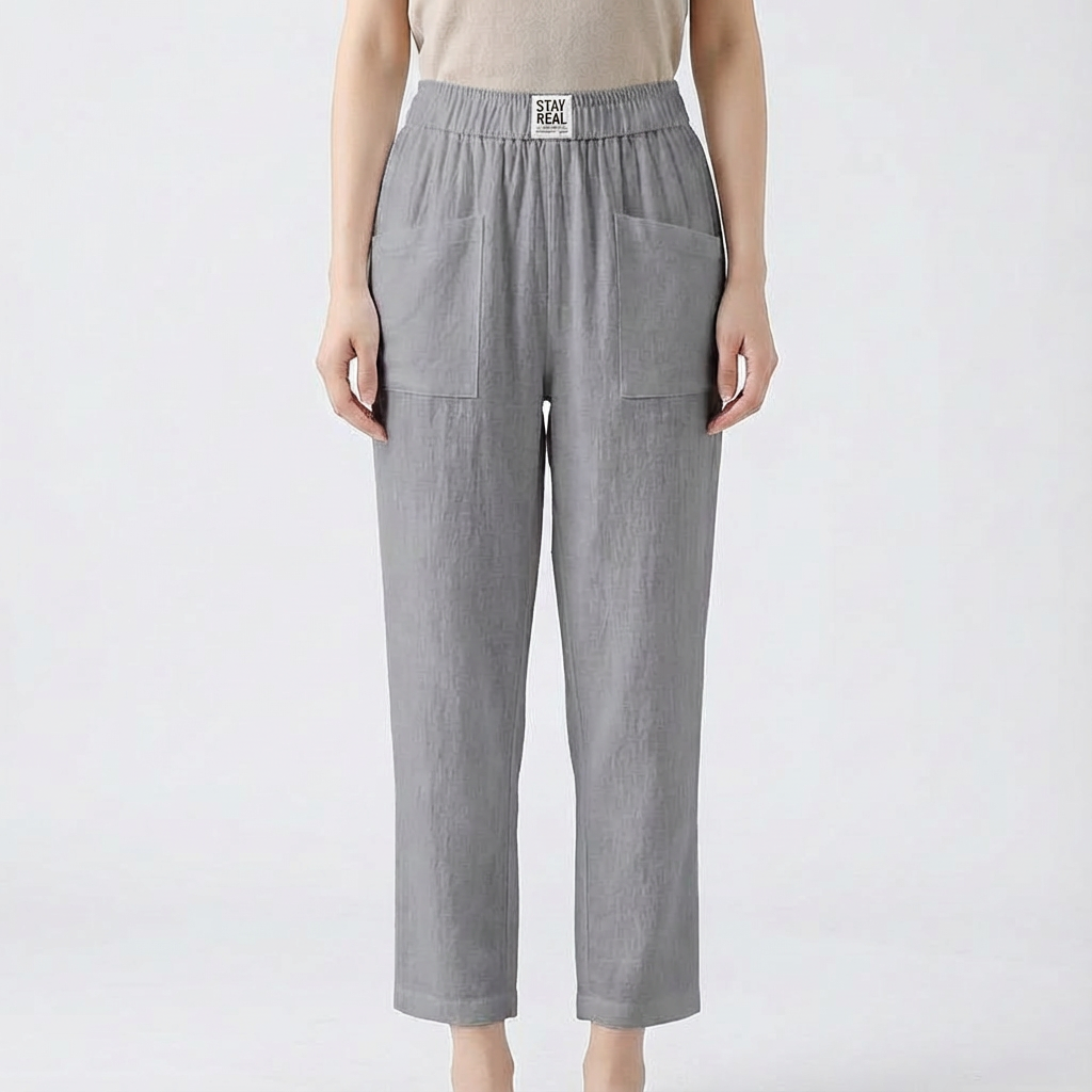 Rea | Pantalones Rectos de Cintura Elástica para Mujer