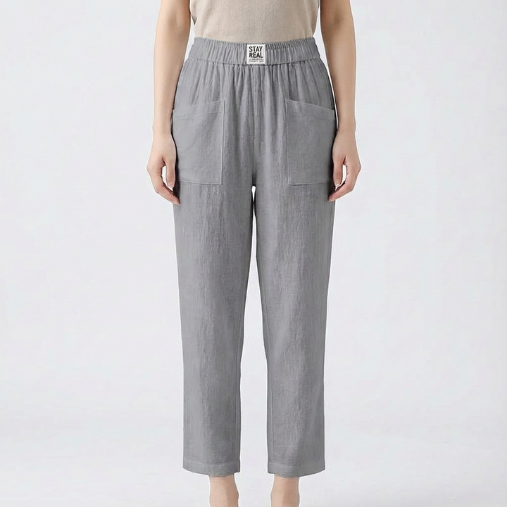 Rea | Pantalones Rectos de Cintura Elástica para Mujer