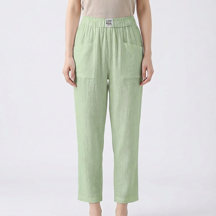 Rea | Pantalones Rectos de Cintura Elástica para Mujer