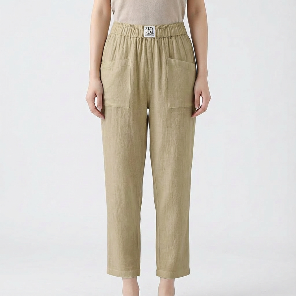 Rea | Pantalones Rectos de Cintura Elástica para Mujer