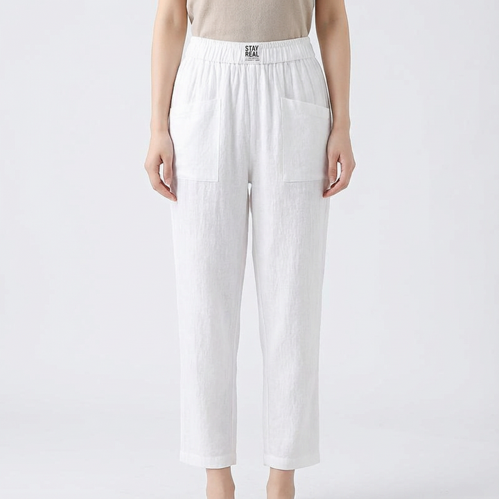 Rea | Pantalones Rectos de Cintura Elástica para Mujer