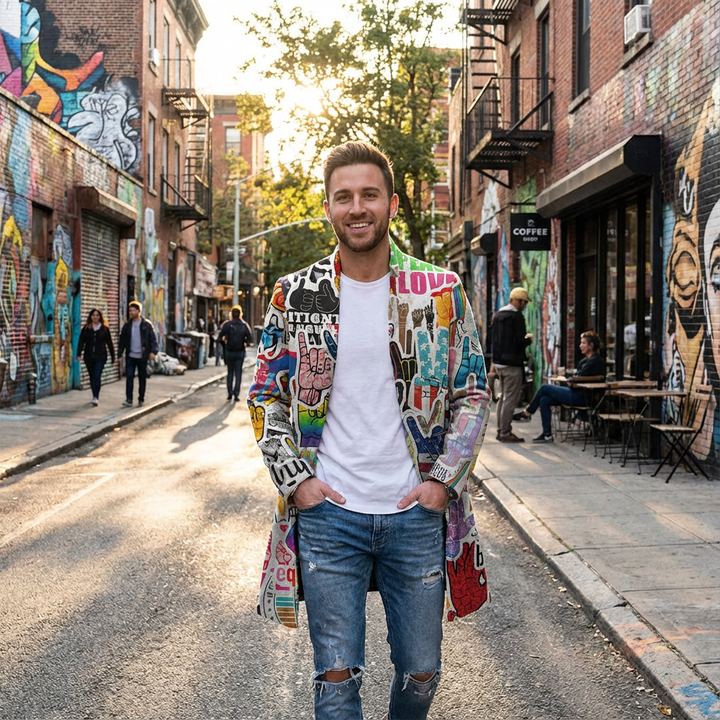 Reid | Cappotto Lungo Stampato da Uomo