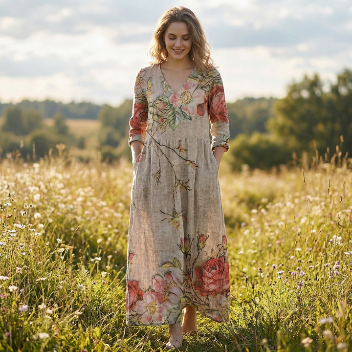 Rosalía | Abito Lungo Floreale Larga Donna Boho