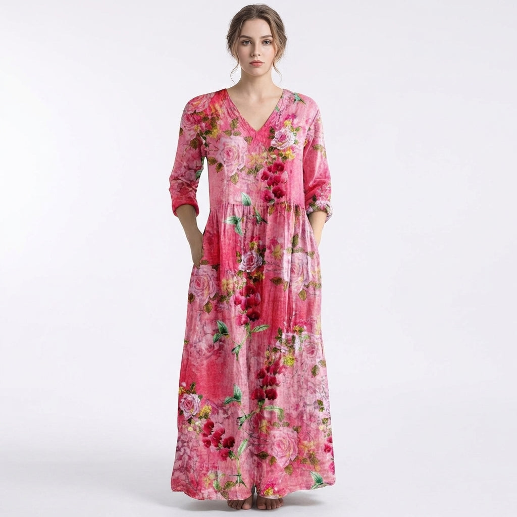 Rosalía | Abito Lungo Floreale Larga Donna Boho