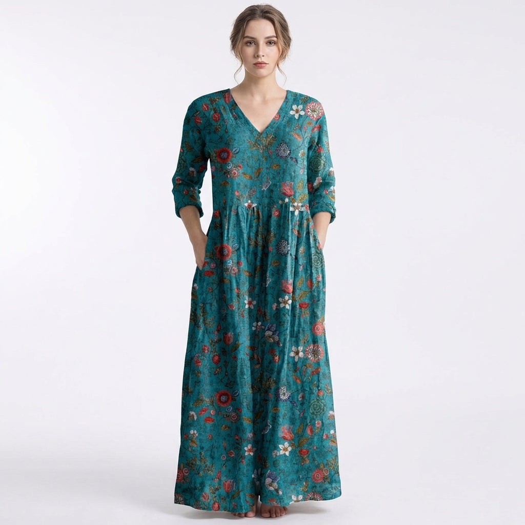 Rosalía | Abito Lungo Floreale Larga Donna Boho