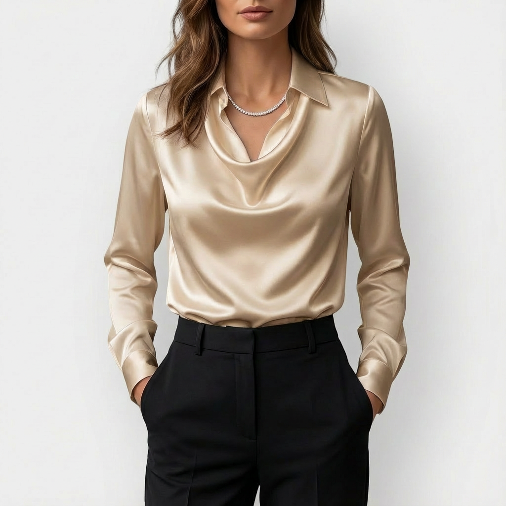 Rowan | Blusa Drapeada de Manga Larga para Mujer