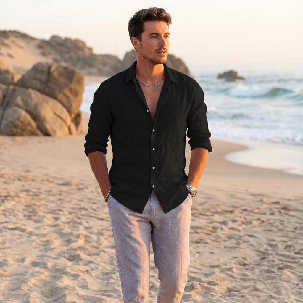 Russell | Camisa Casual de Hombre con Botones