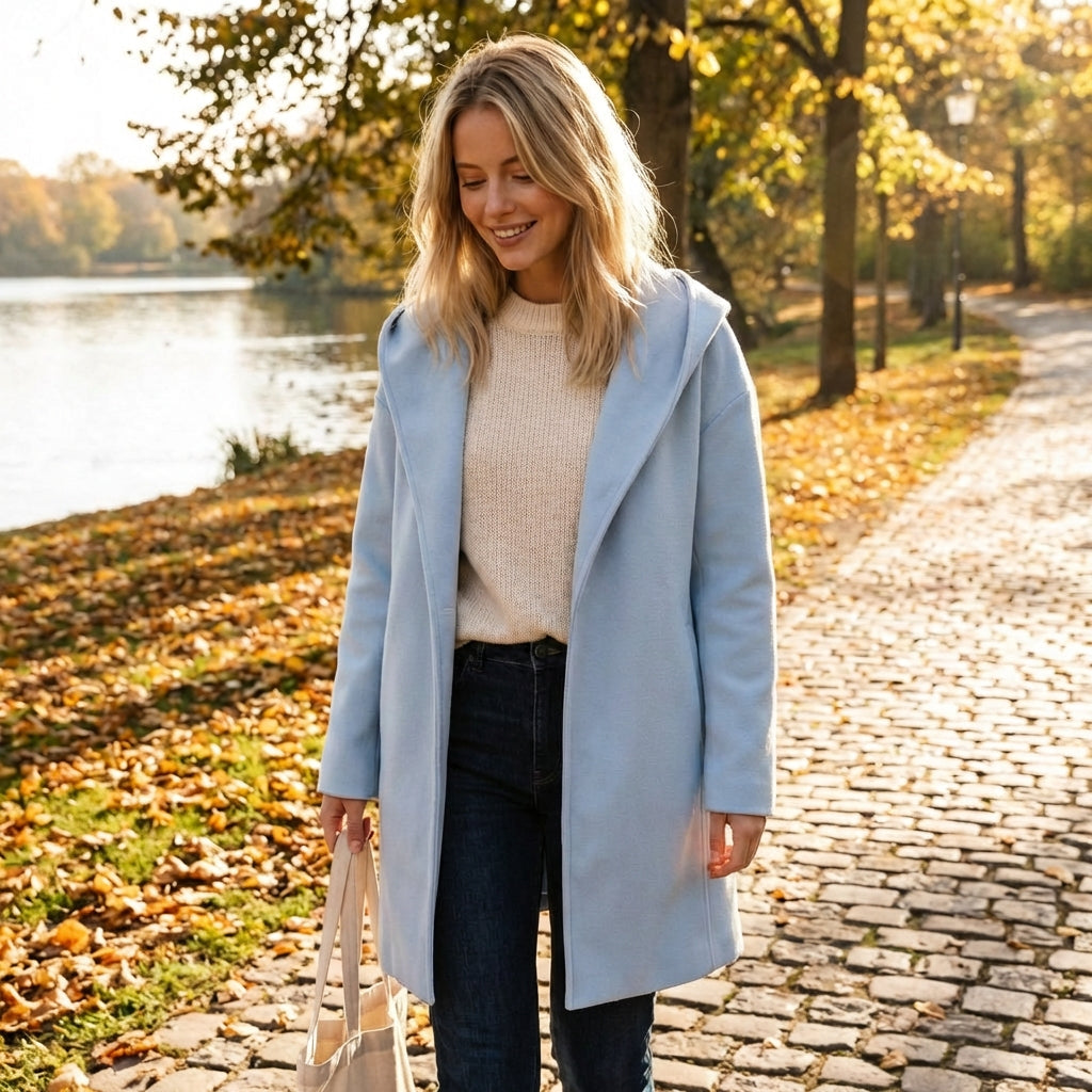 Sarah | Abrigo Oversized Para Mujer Con Capucha Y Botón Frontal | Elegante