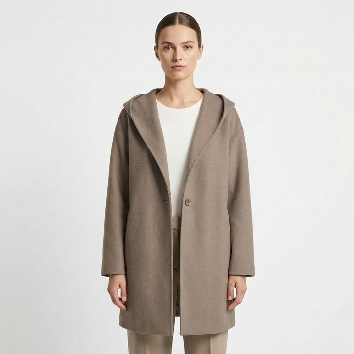 Sarah | Abrigo Oversized Para Mujer Con Capucha Y Botón Frontal | Elegante