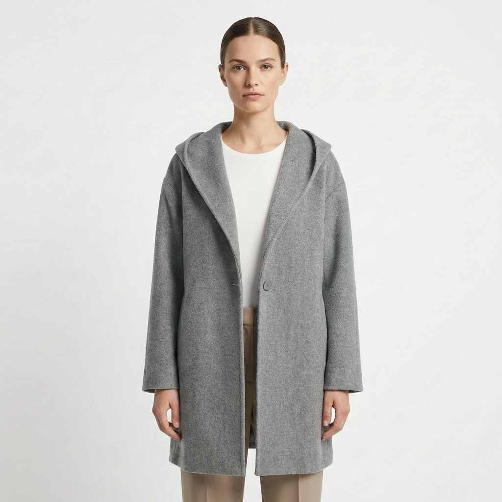 Sarah | Abrigo Oversized Para Mujer Con Capucha Y Botón Frontal | Elegante