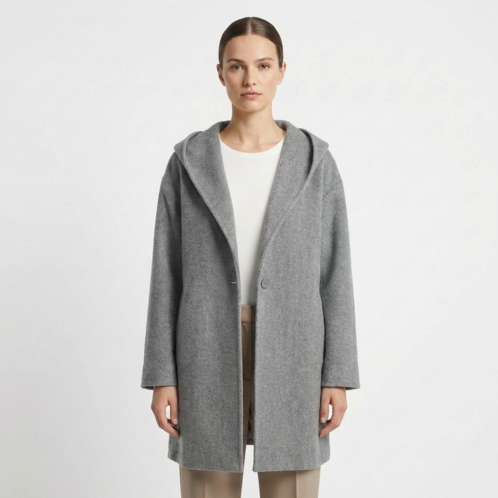 Sarah | Abrigo Oversized Para Mujer Con Capucha Y Botón Frontal | Elegante